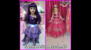 Fantasia Infantil barbie princesa e pop star